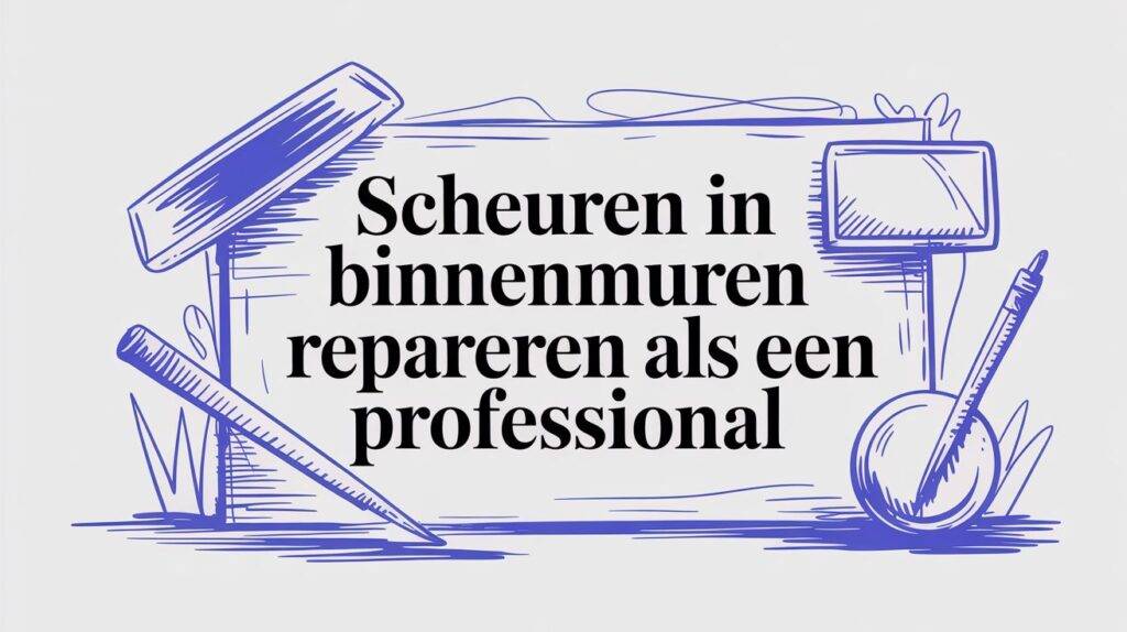 Titelillustratie over het repareren van scheuren in binnenmuren