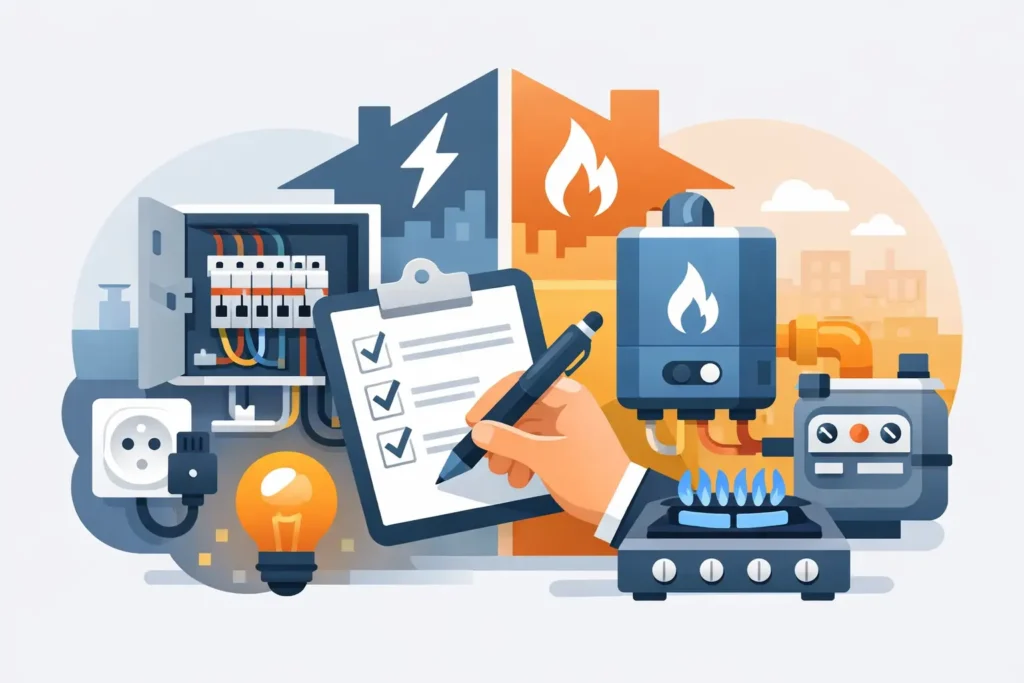 Bouwkundige keuring installaties elektra gas