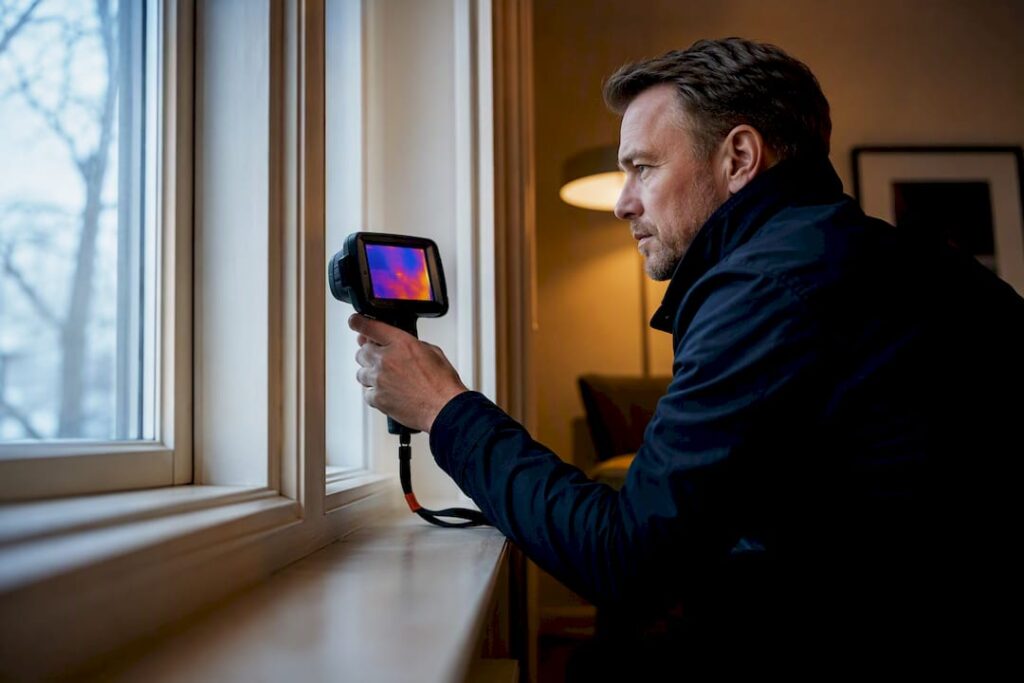 Infraroodcamera brengt warmteverlies bij raamkozijn in kaart